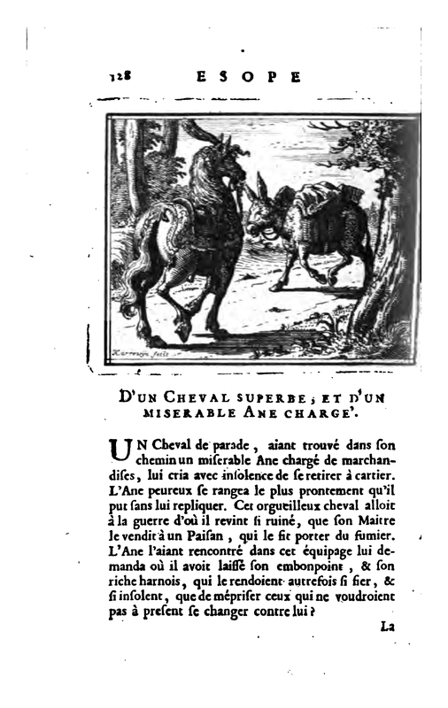 D’un Cheval Superbe, et d’un Miserable Ane Charge
