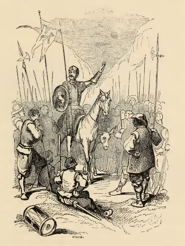 [Don Quixote Attempts to Persuade the Braying Village Against Taking Revenge]