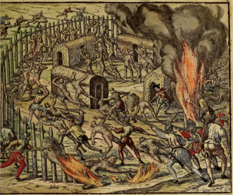 Indorum alij occiduntur, alij incendio pereunt.