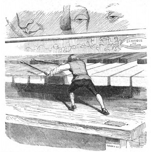 [Gulliver plays piano on Brobdingnag]
