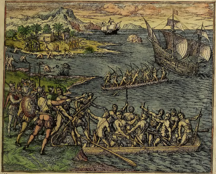 Hispani stratagemate qvodam Indos in Insula Cubagua aduersus Gallos incitant.