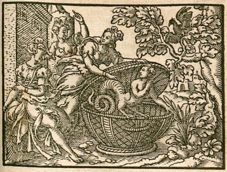 Erichtonius wirdt in einen Korb verschlossen