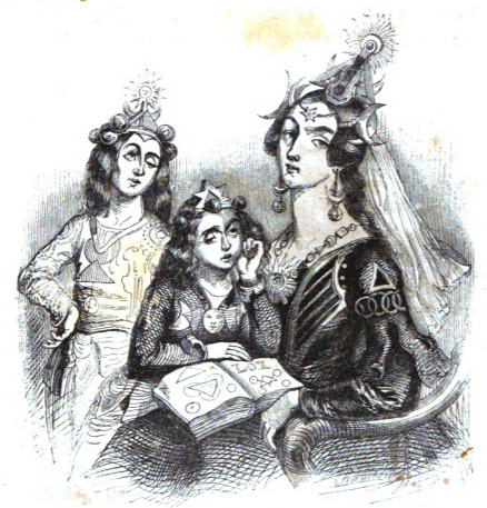 [the Queen of Laputa with her children]