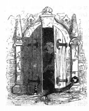 [Gulliver sitting in his cell on Lilliput]