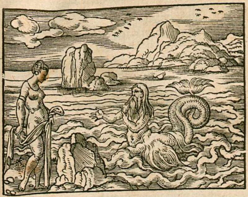 Glaucus der Fischer in einem Meer Gott