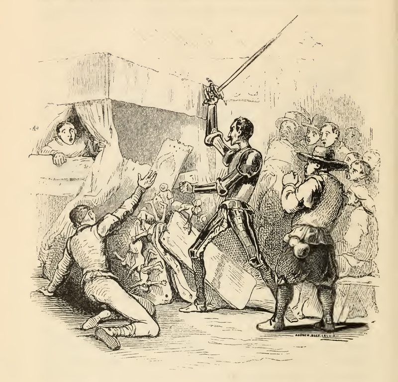 [Don Quixote Destroys master Peter's Castelet]