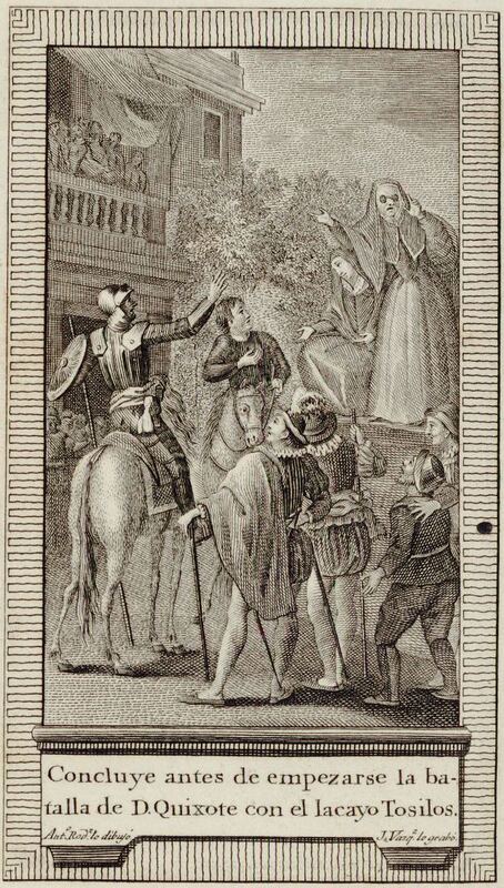 Concluye antes de empezarse la batalla de D. Quixote con el lacayo Tosilos