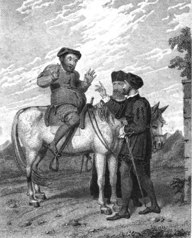 [The Priest Questions Sancho Panza as to the Location of his Master Don Quixote]