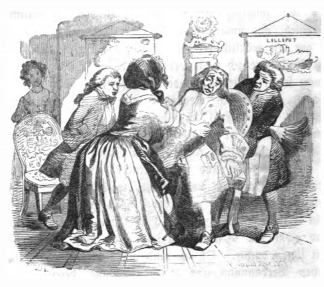 [Gulliver is reunited with his family in England]