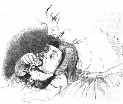 [A giant baby tries to eat Gulliver on Brobdingnag]