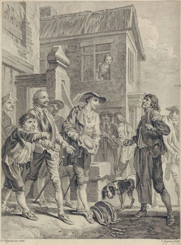 [Dispute at the inn over Mambrino's helmet and the packsaddle]