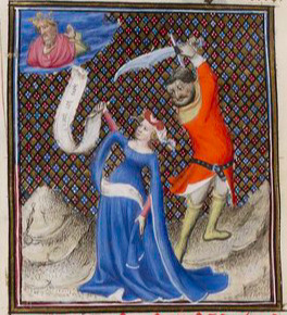 Cassandre, qui a prédit sa mort à Agamemnon, est tuée sur l’ordre de Clytemnestre ; Cassandre tient à la main le phylactère des prophètes où sont inscrits en néerlandais les mots qu’elle adresse à Agamemnon «Hort het merk » (« Ecoute l’avertissement »)
