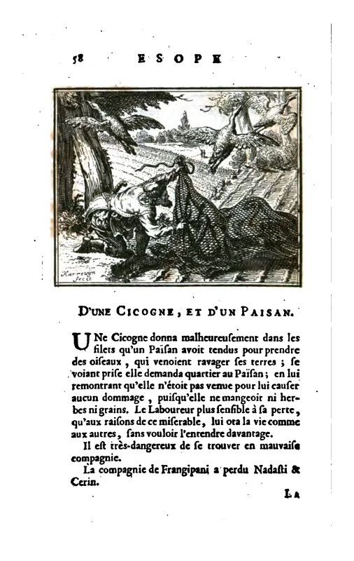 D'une Cicogne, et d'un Paisan