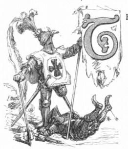 [Knights fighting in the battle between Lilliput and Blefuscu]