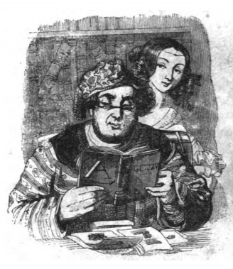 [Gulliver reading in England]