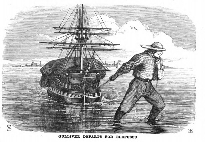 Gulliver Departs for Blefuscu