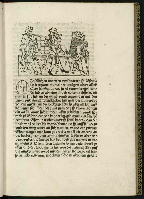 Vita et Fabulae [Five men are travelling with supplies]