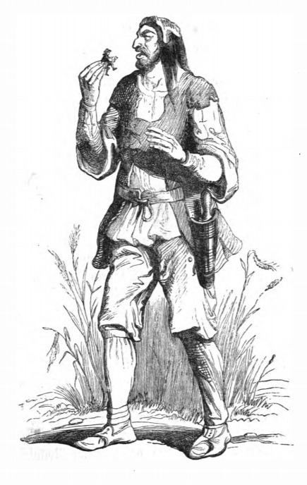 [The farmer from Brobdingnag picking up Gulliver]