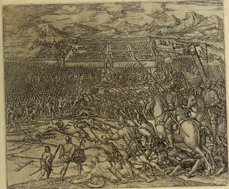 Prælium inter Hispanis & Indos cõmissum ad vrbem Cuzco.