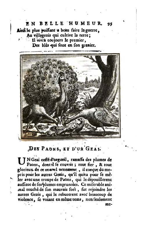 Des Paons, et d’un Geai