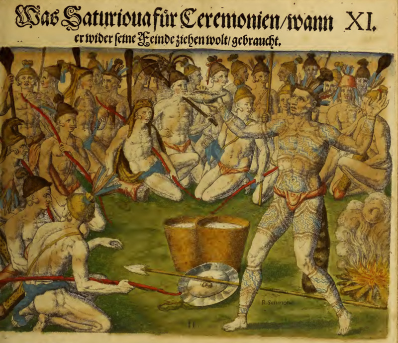 Was Saturioua für Ceremonien, wann er wider seine Feinde ziehen wolte, gebraucht. XI.