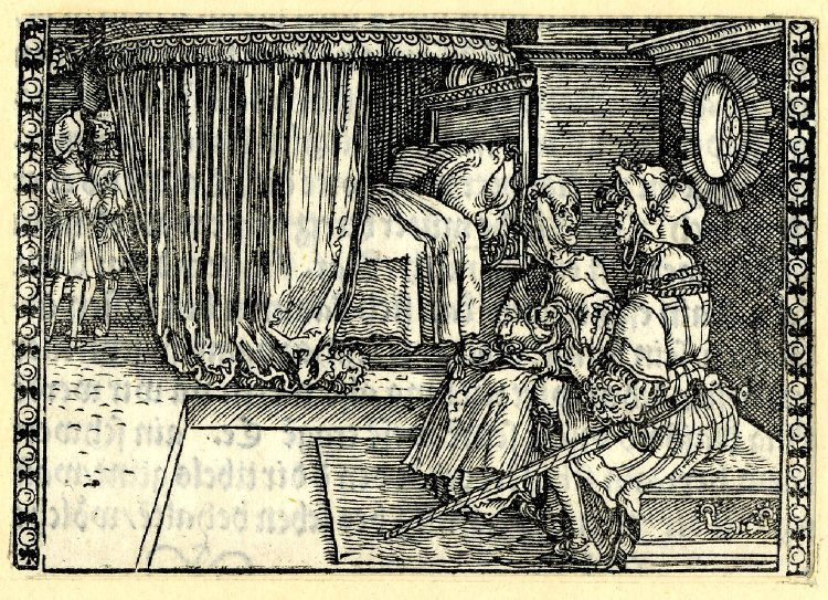 [Act VI – Celestina Talks to Calisto While Sempronio Chastises Pármeno for His Snide Remarks]