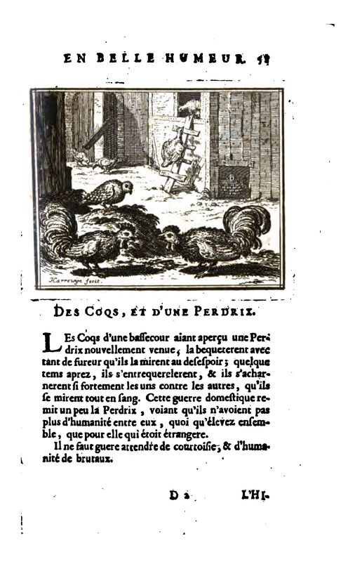 Des Coqs, et d'une Perdrix
