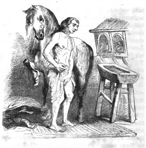 [Gulliver’s master examines his body]