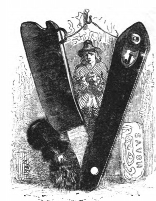 [Gulliver with a folding razor from Brobdingnag]