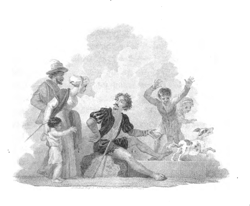 [A Man Speaks to Onlookers having Flung Around a Dog]