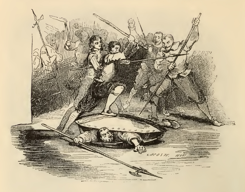 [Sancho Panza Lays Like a Tortoise in the Battle of Barataria]