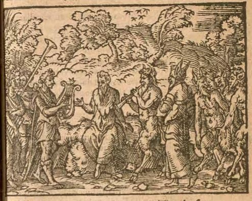 Timolo juez de la musica de Apollo y Pan