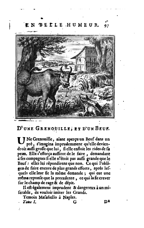D’une Grenouille, et d’un Beuf