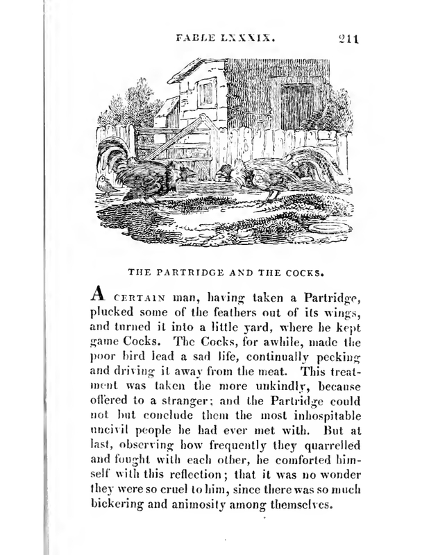 The Partridge and the Cocks