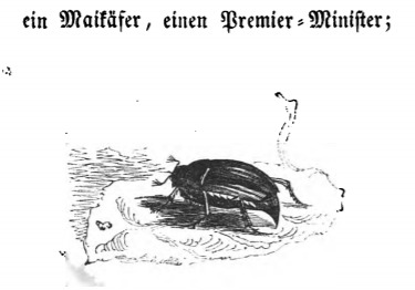 Ein Maikäfer, einen Premier-Minister
