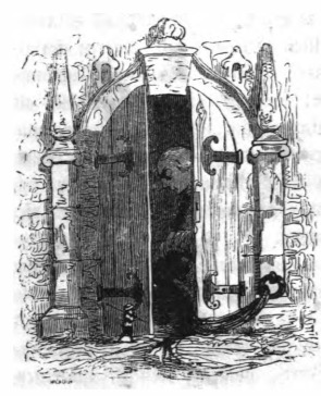 [Gulliver in his cell in Lilliput]