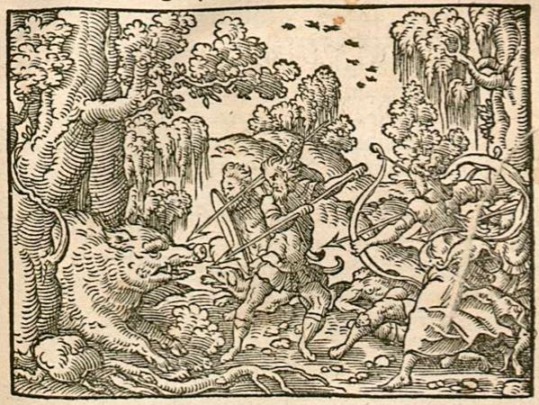 Meleager fellt ein wilds Schwein
