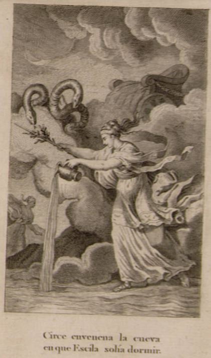 Circe envenena la cueva en que Escila solia dormir