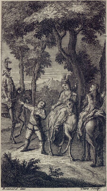 [Sancho Panza introduces Don Quixote to the duchess]