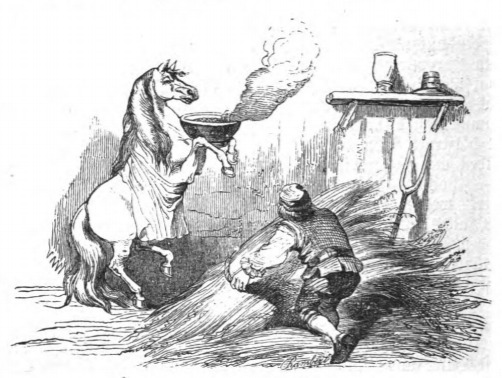 [Gulliver watches a Houyhnhnm prepare dinner]