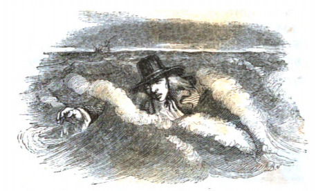 [Gulliver swimming to shore after the shipwreck]