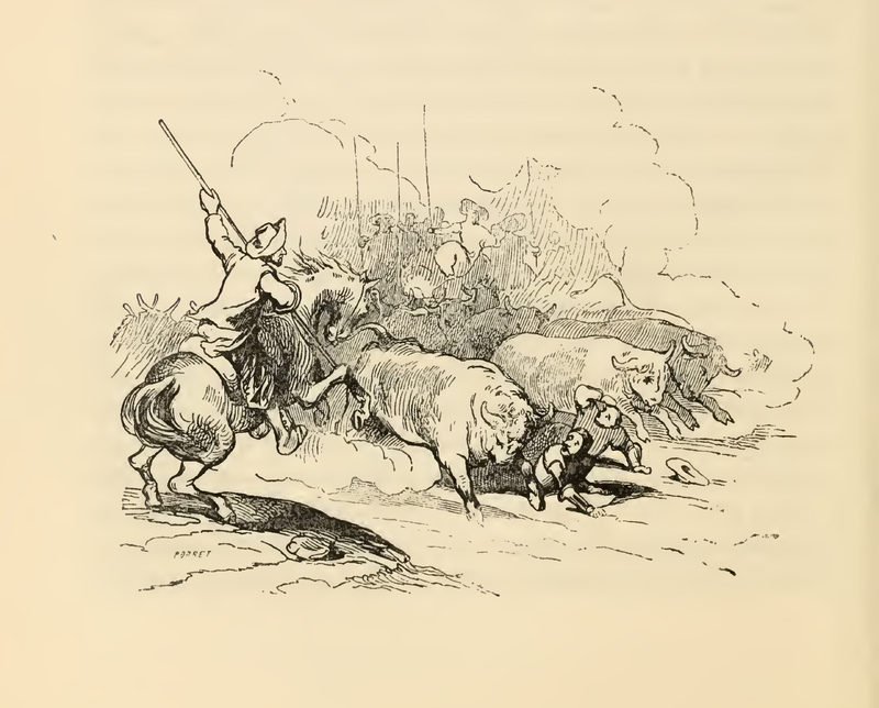 [Quixote and Sancho Trampled by Bulls]
