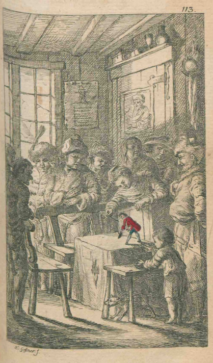 [Gulliver performs for the giants on Brobdingnag - Colourized]