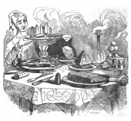 [Gulliver’s meal at the Court in Laputa]