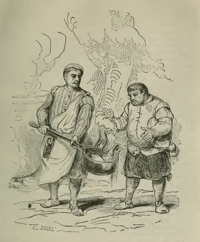 [Sancho Panza asks a Cook at Camacho's Wedding for a Morsel]
