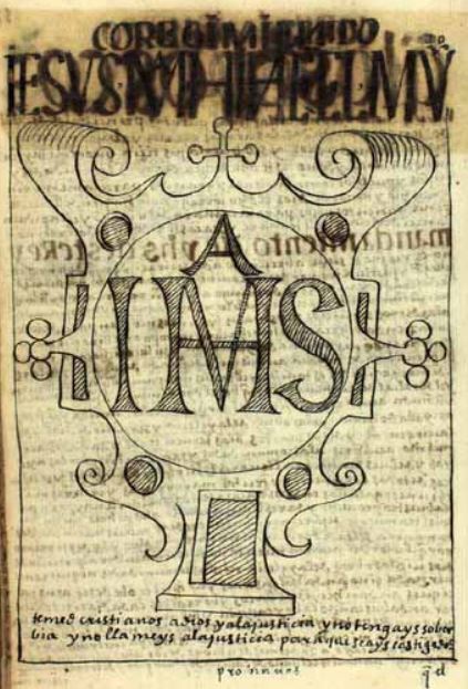Iesvs, M[ari]a Hin[c]hen el Mvndo