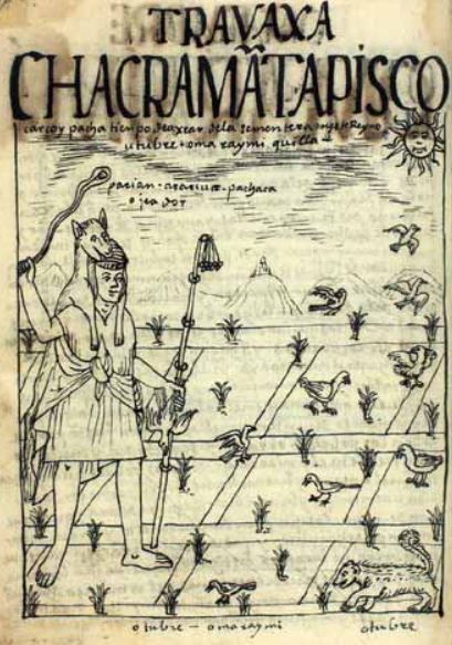 Travaxa: Chacramanta Pisco Carcoy Pacha Tienpo de Oxear de la Sementera en este Rreyno, Oma Raymi Quilla