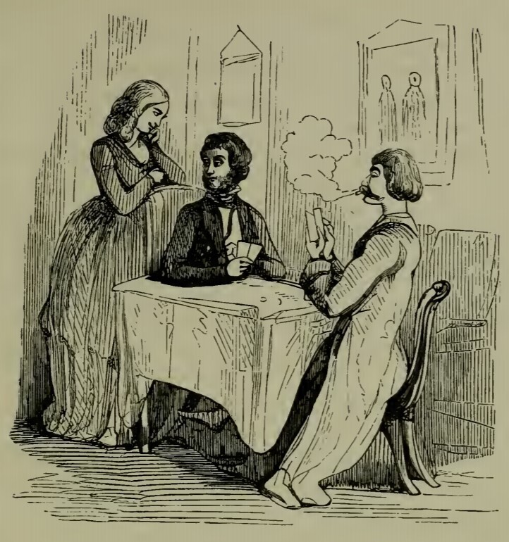 [Rebecca watches George and Rawdon at Cards]