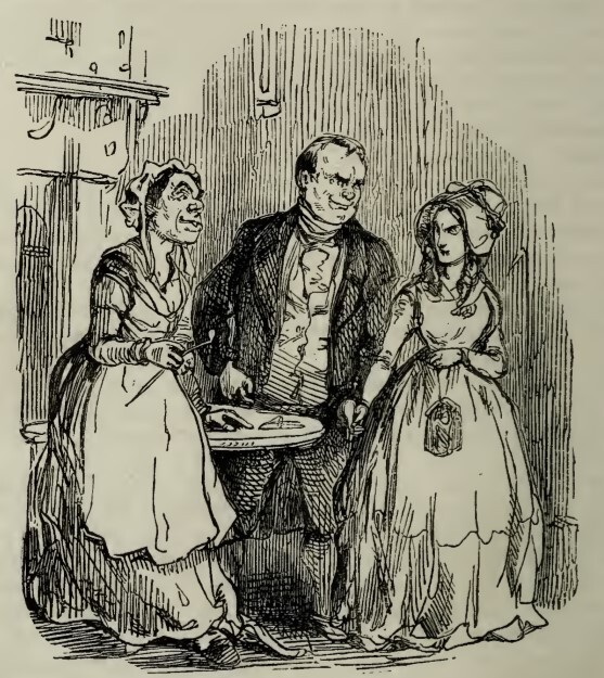 [Mrs. Tinker, Sir Pitt, and Miss Sharp]