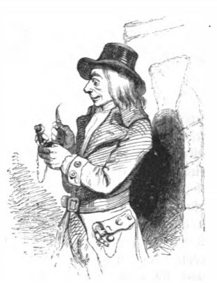 [Gulliver speaking with a Lilliputian]